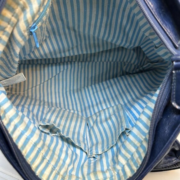 Mark Women’s Large Navy Faux Leather Tote Bag with Front Zip Pockets - Picture 14 of 14